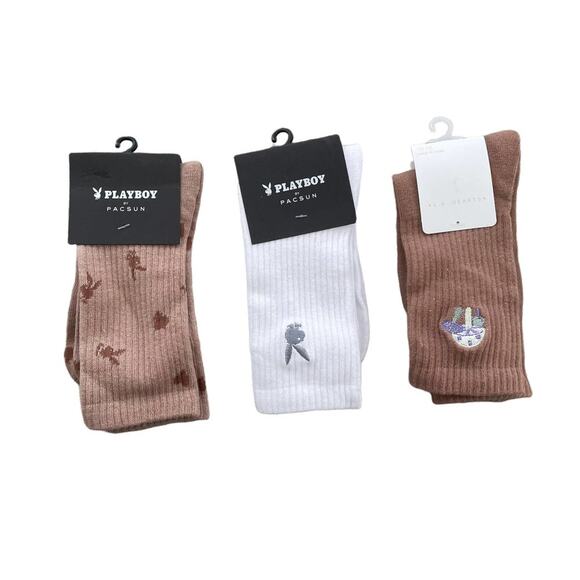 NWT Pacsun 3 Pack Playboy and Mushroom Socks - Picture 1 of 4